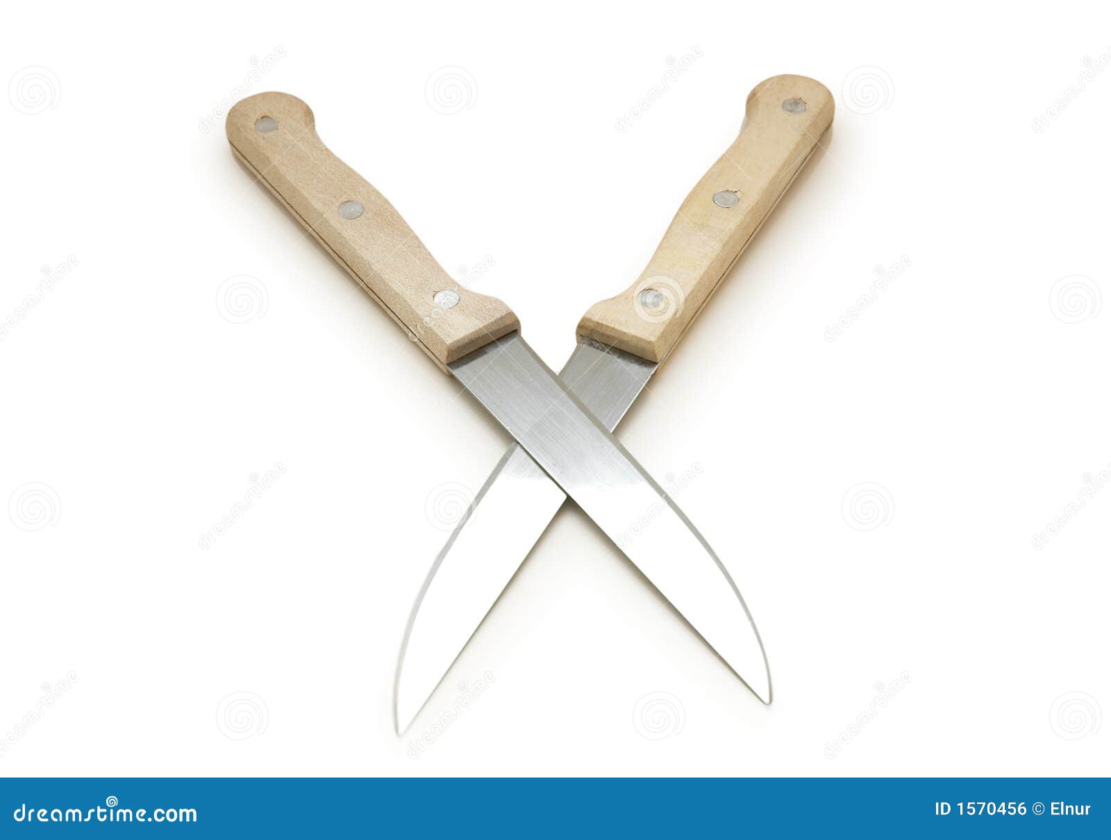 Two shiny kitchen knives stock photo. Image of cutting 1570456