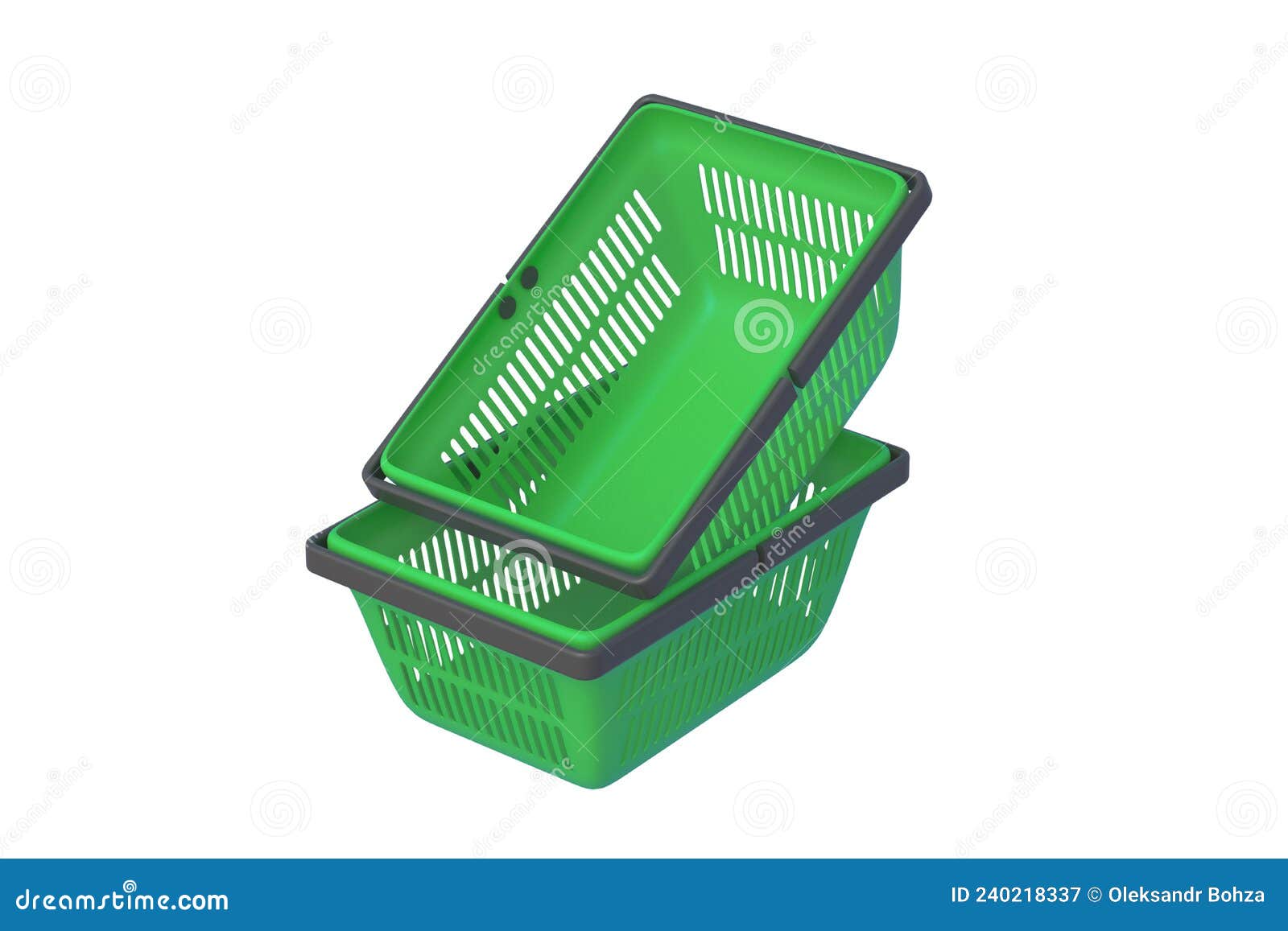 Two Shopping Baskets Isolated on White Background Stock Illustration