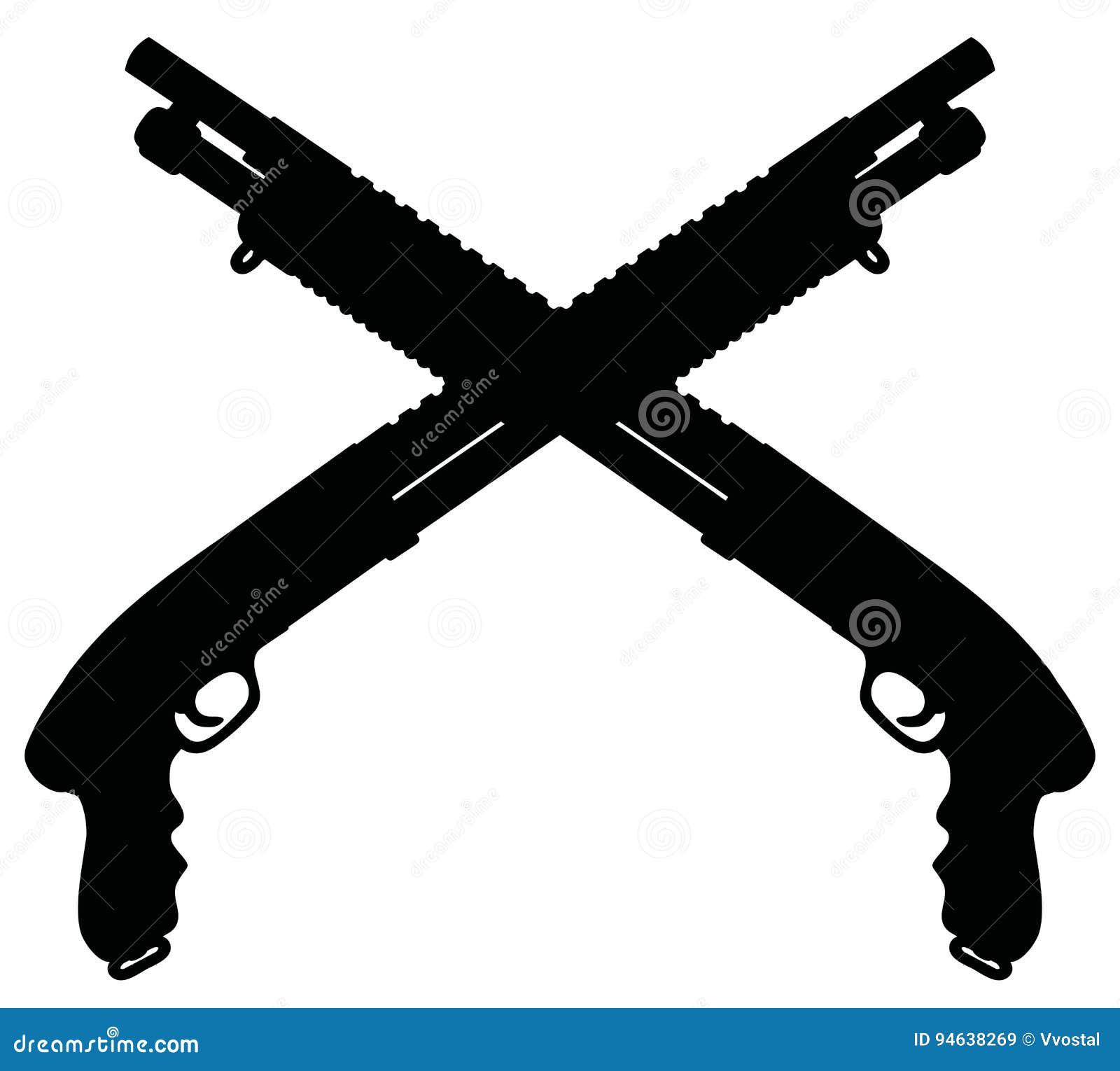 Two short pump shotguns stock vector. Illustration of military - 94638269