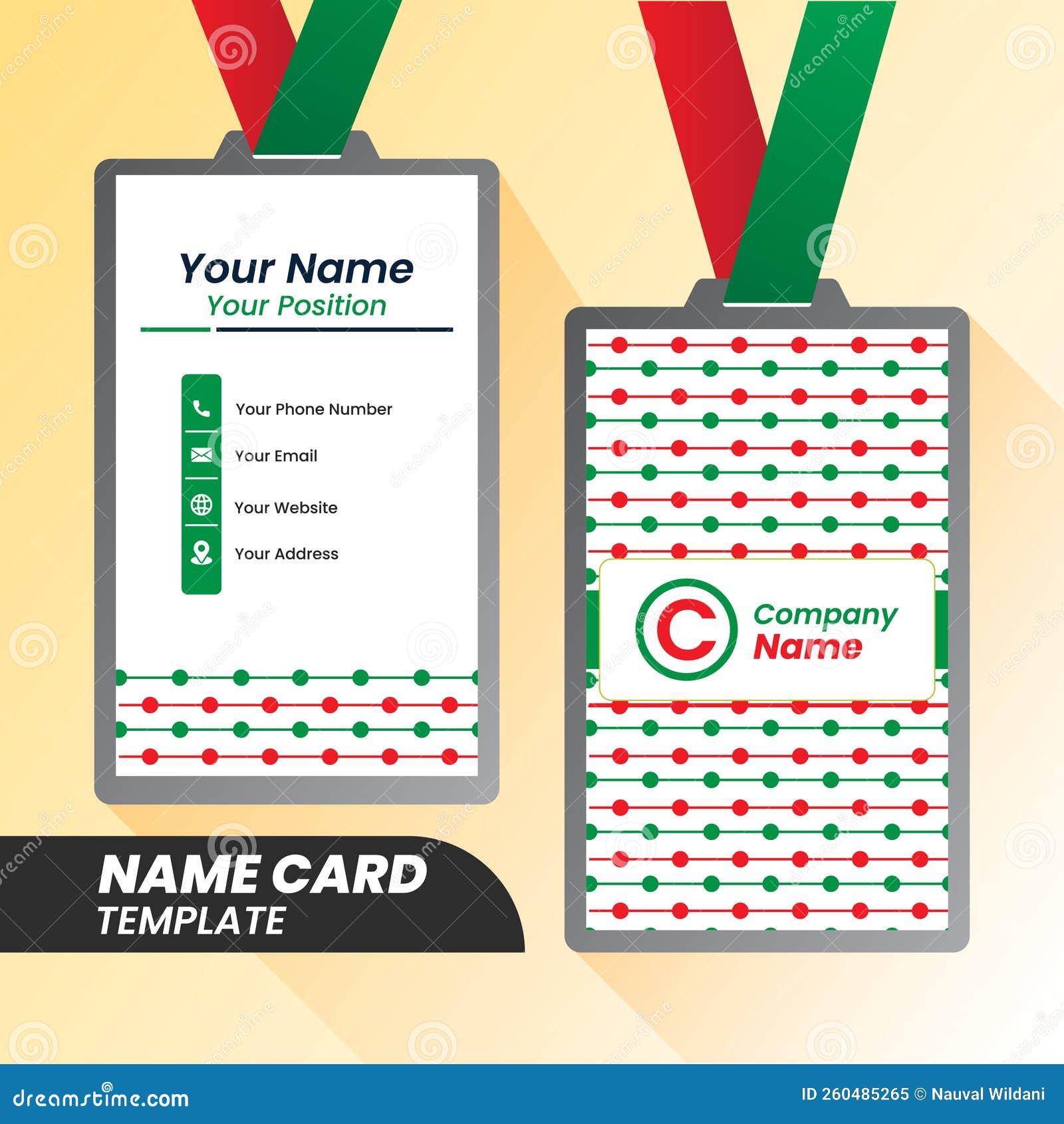 Two sided presentation of professional name or visiting card design