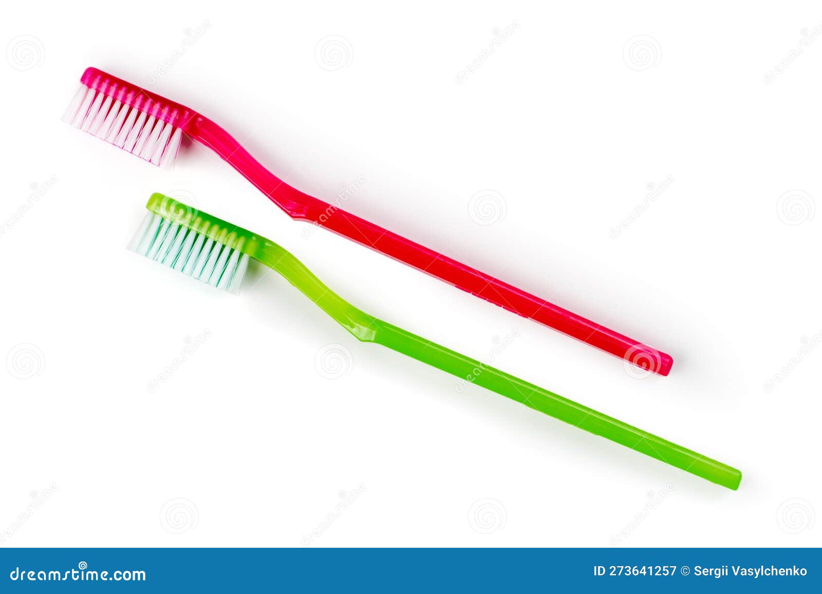 Two Simple Toothbrushes on a White Background. Stock Image Image of