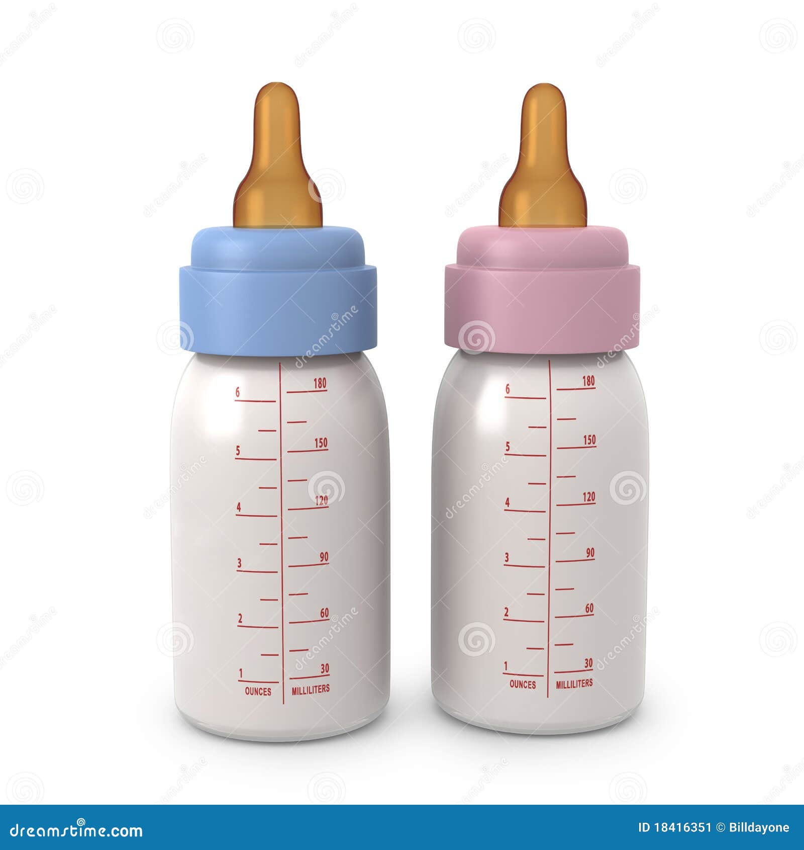 two six ounce milk bottles for babies