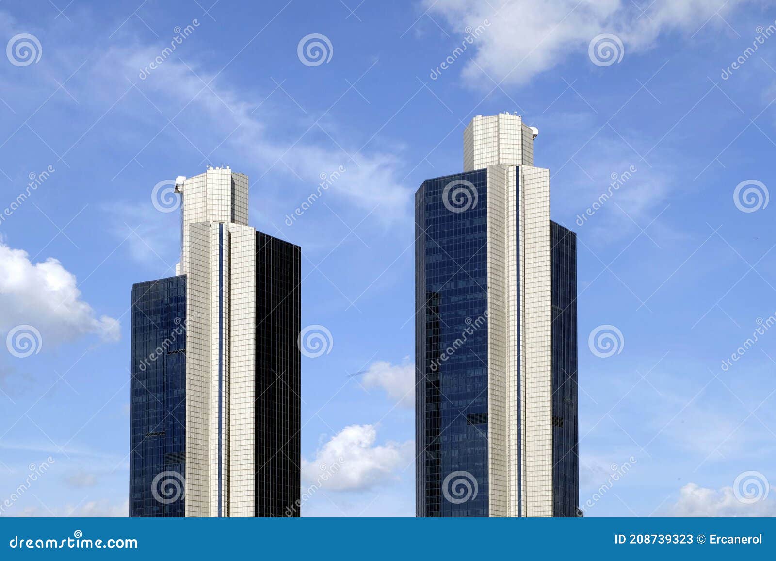 two skyscrapper blocks in open sky