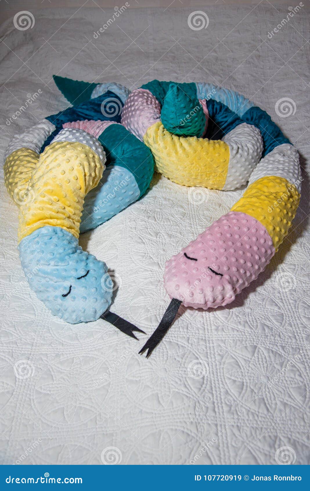 Two Sleeping Snakes Lying in Bed Stock Image Image of pink, stich