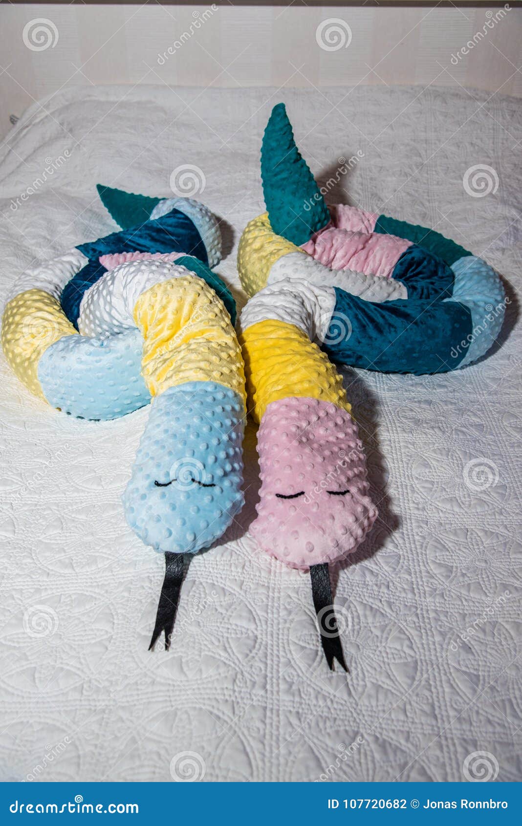 Two Sleeping Snakes Lying in Bed Stock Photo Image of blue, sleeping