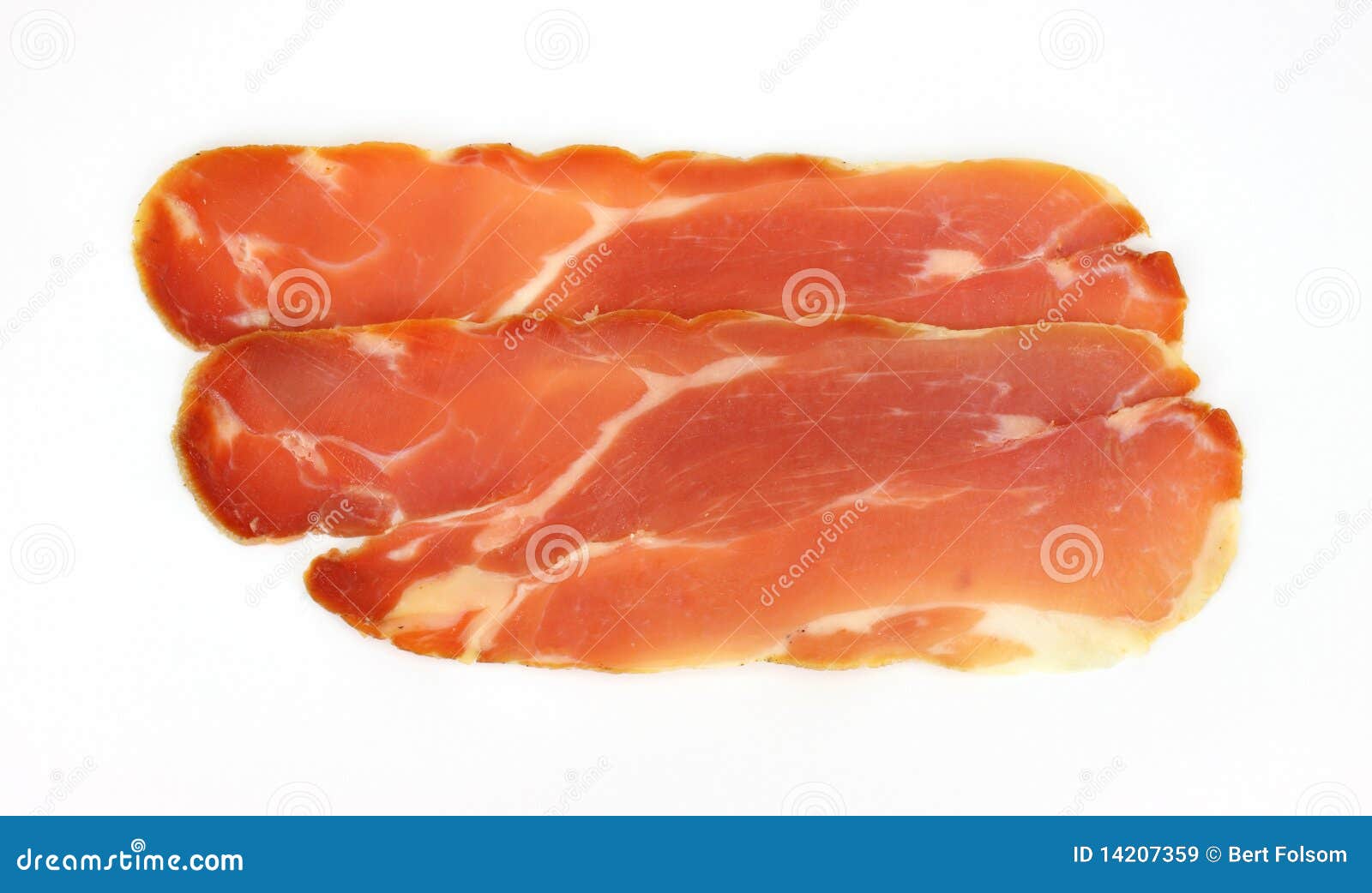 Two Slices of Prosciutto Ham Stock Image Image of round, grocer 14207359