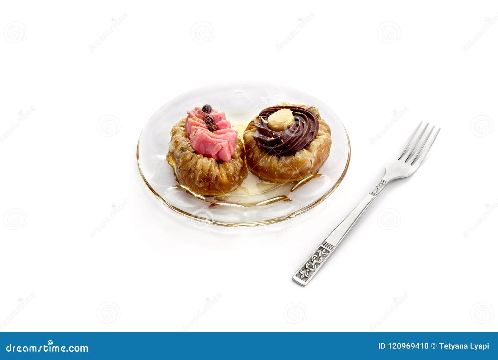 Two small cakes stock photo. Image of eastern, dessert 120969410