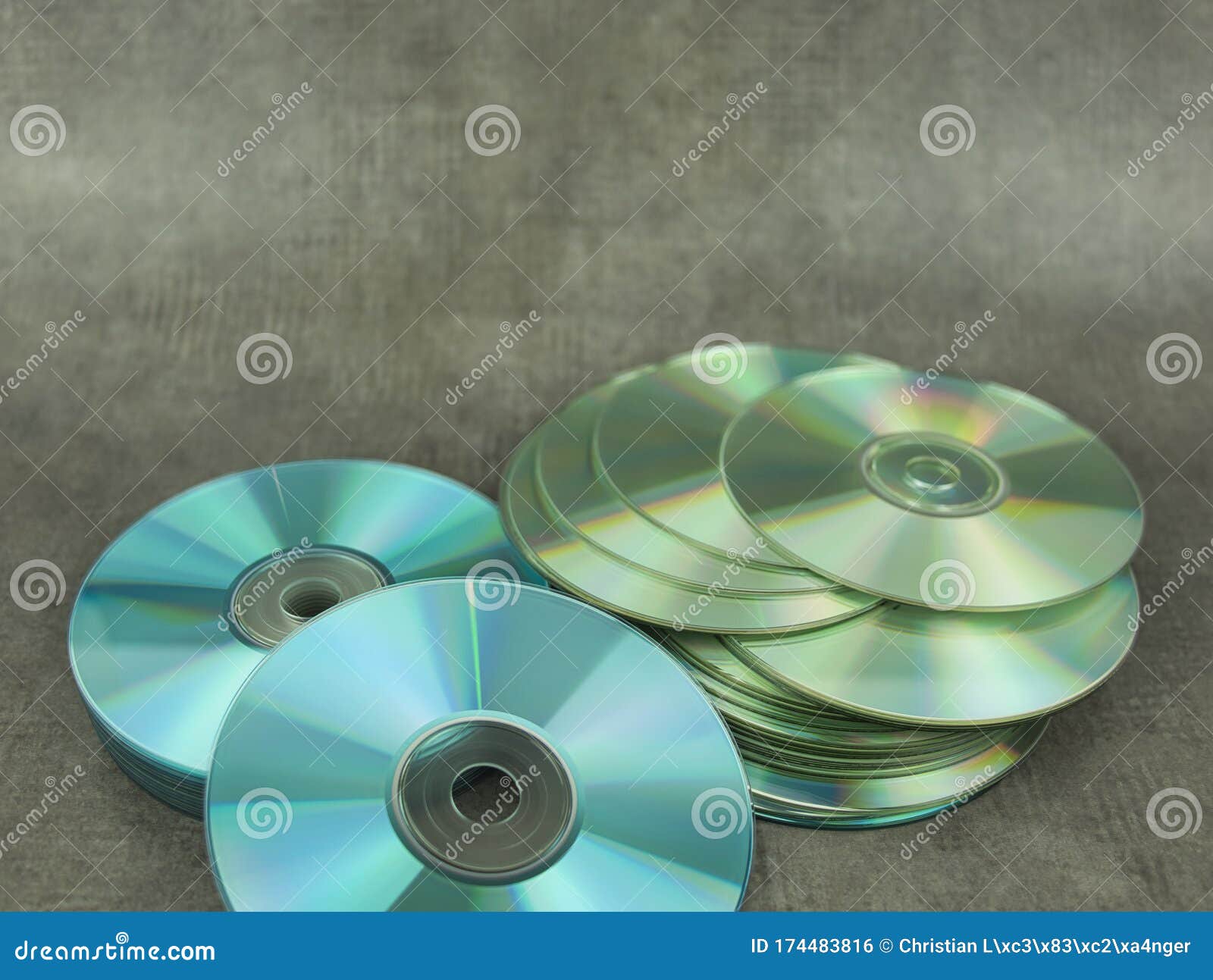 Two Small Stacks of Recordable CDs Stock Photo Image of backup, data