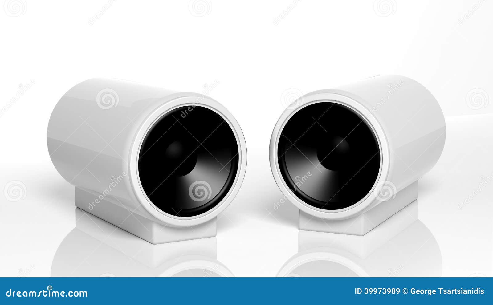 small white speakers