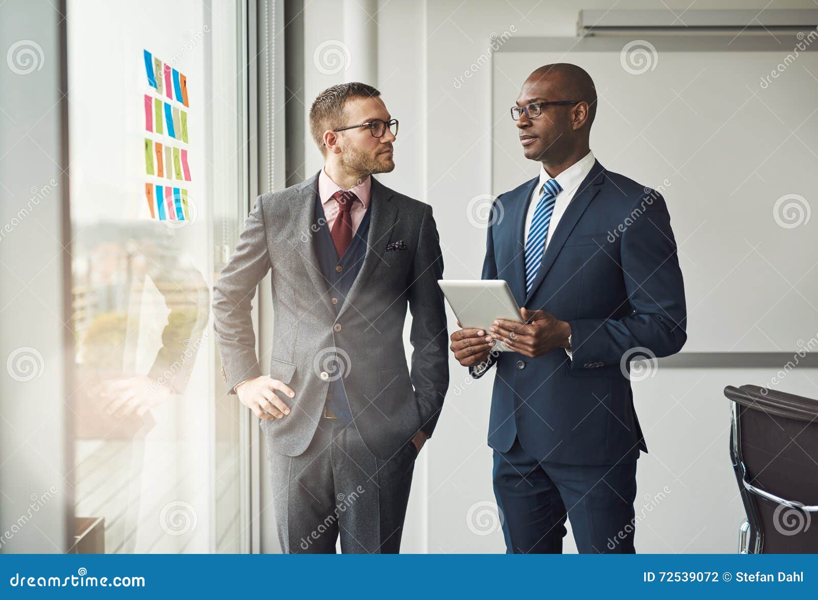 two smart business managers in a discussion