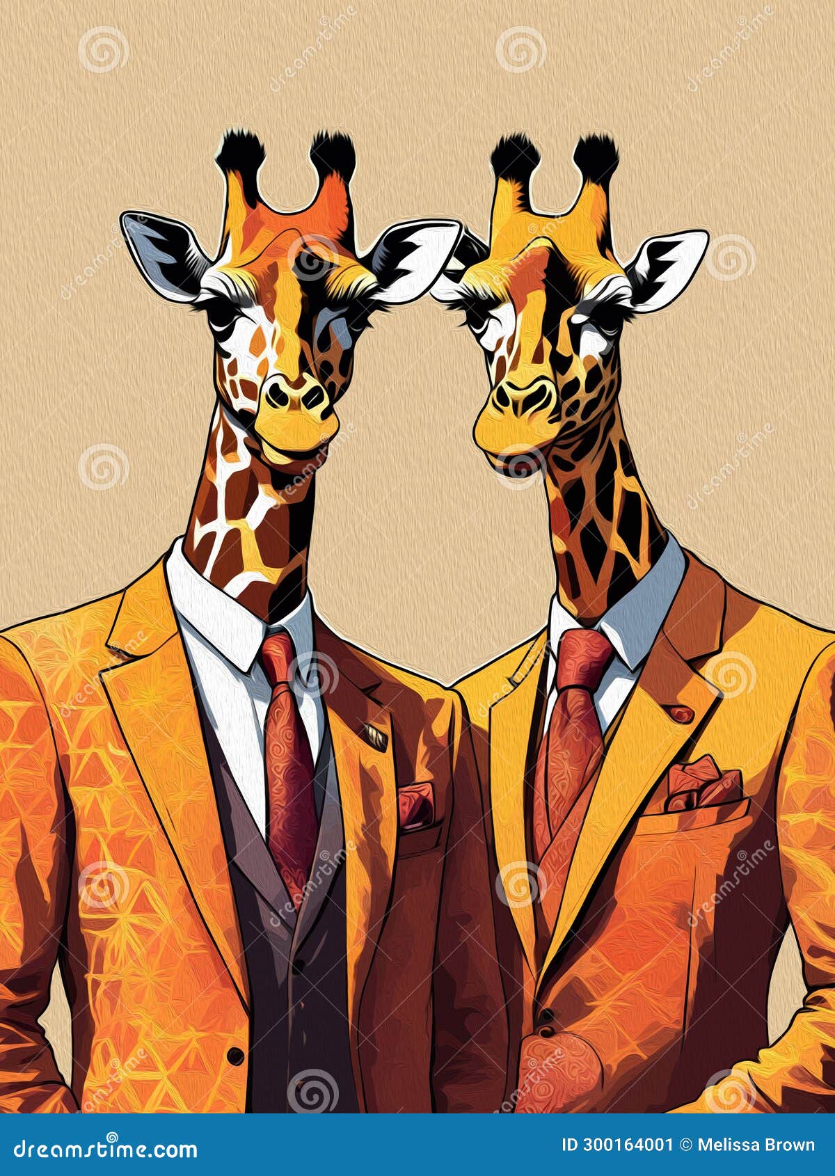 Two smart giraffes stock image. Image of giraffes, suits - 300164001