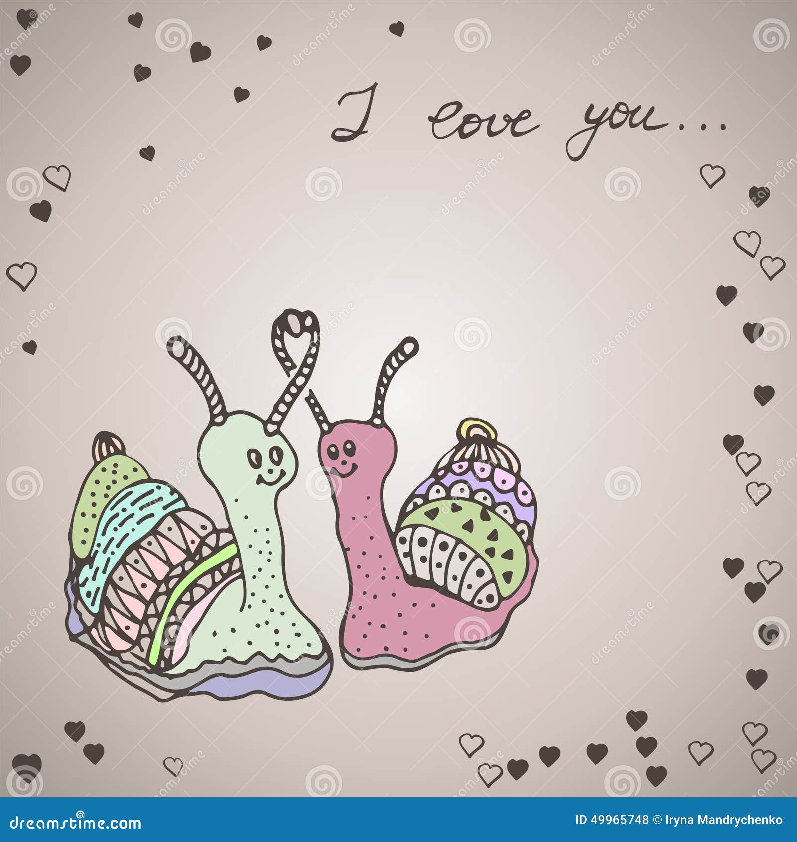 Two snails in love stock vector. Illustration of cartoon 49965748