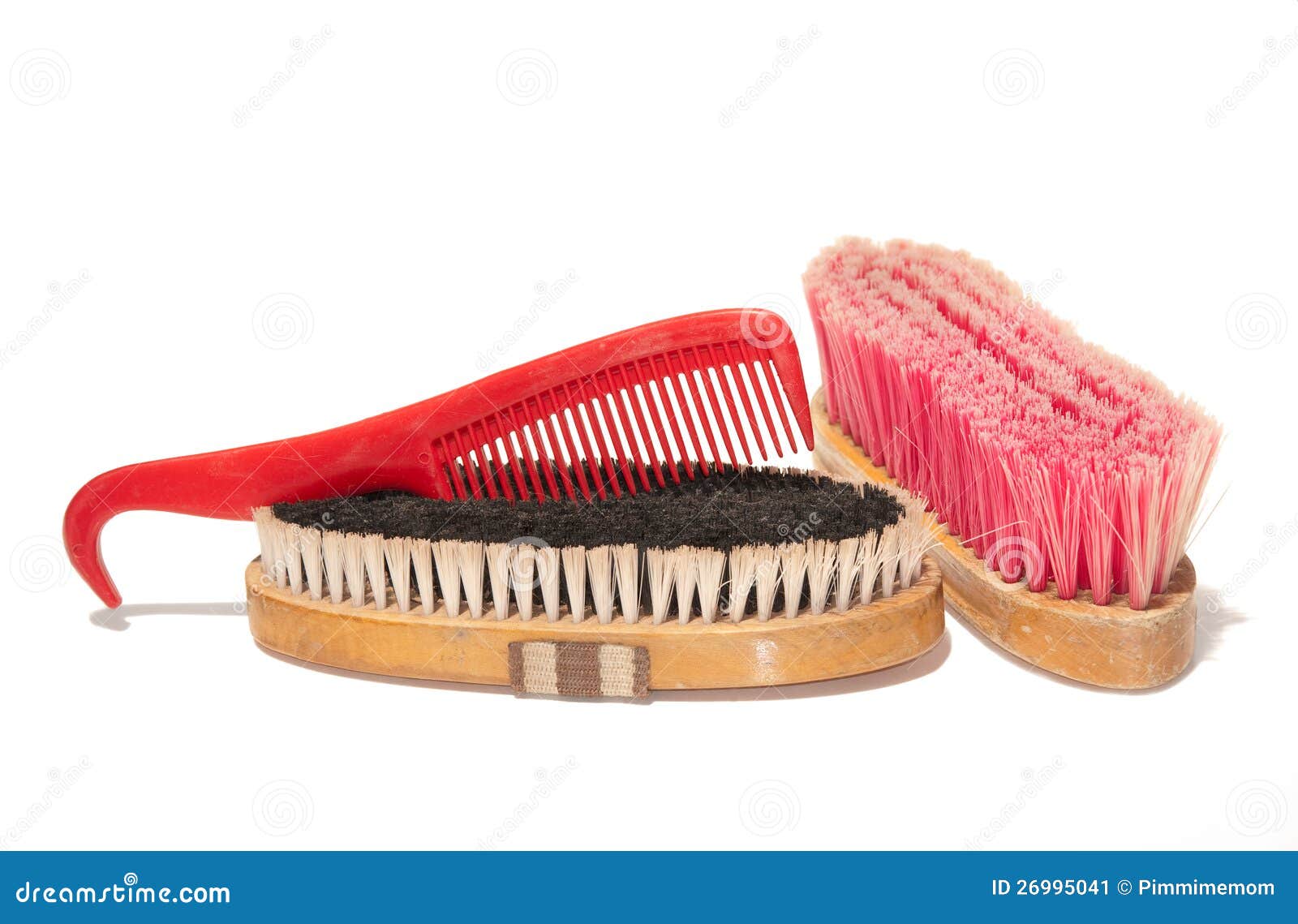 Two Soft Brushes and a Combhoofpick Combo Stock Image Image of