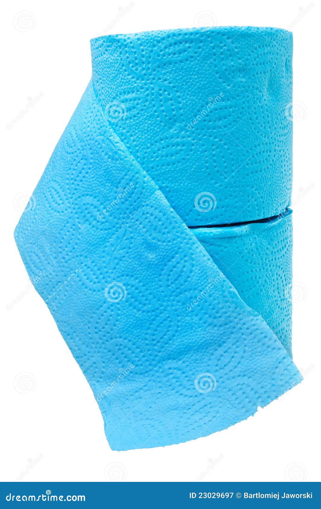 Two Stacked Rolls Of Soft Blue Toilet Paper. Stock Image Image of