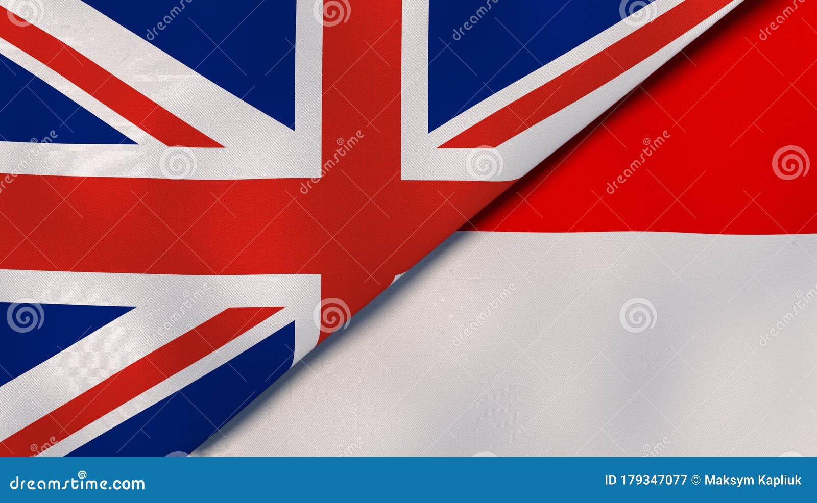 The Flags Of United Kingdom And Indonesia News Reportage Business Background 3d Illustration Stock Illustration Illustration Of English International