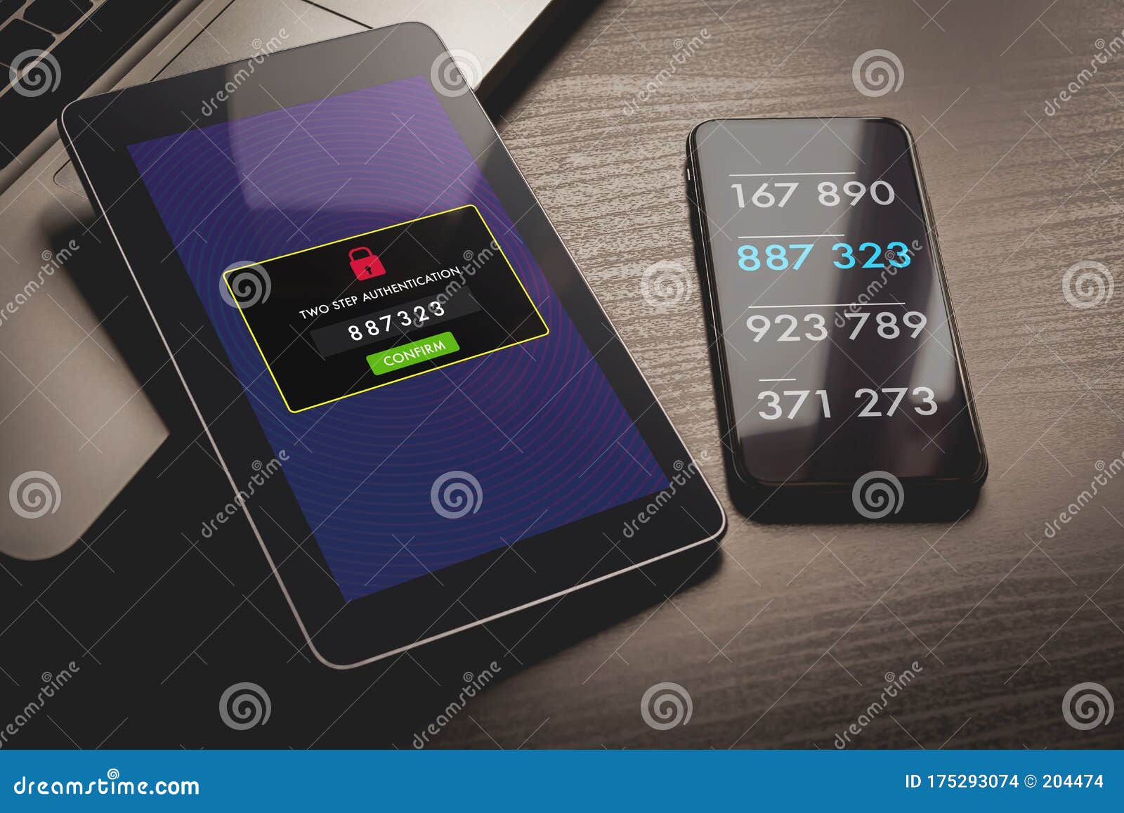 two step authentication, 2-step verification sms code password concept. smartphone with special 2fa software