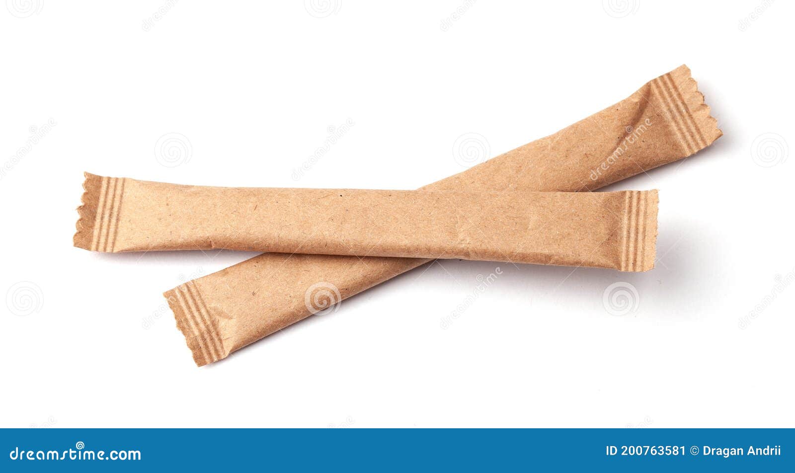 Download Two Sugar Stick Sugar In Paper Kraft Packaging Mock Up For Design Isolated Stock Image Image Of Pack Sugar 200763581