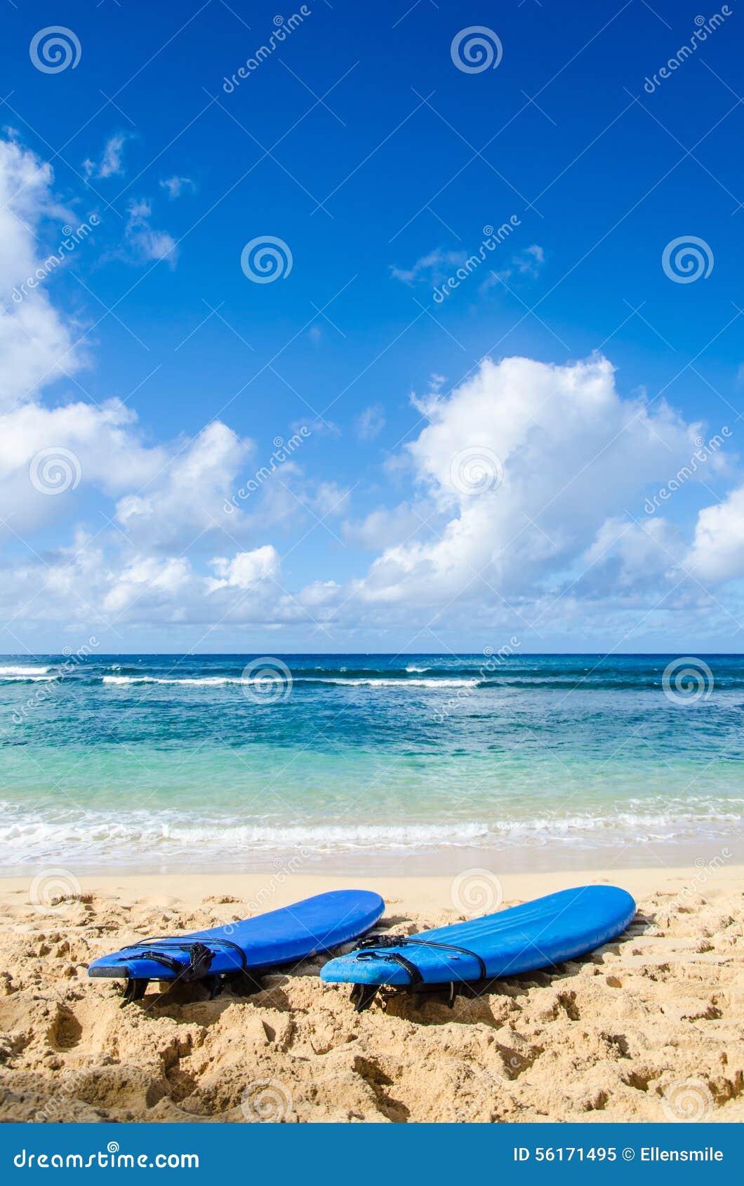 Two Surfboards on the Sandy Beach in Hawaii Stock Image Image of pair