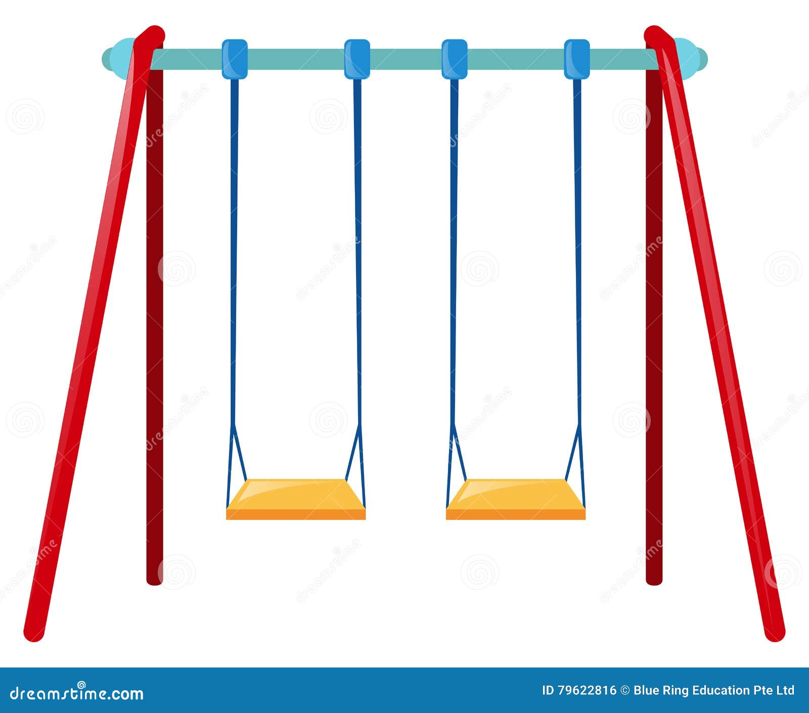 two swings on blue bar