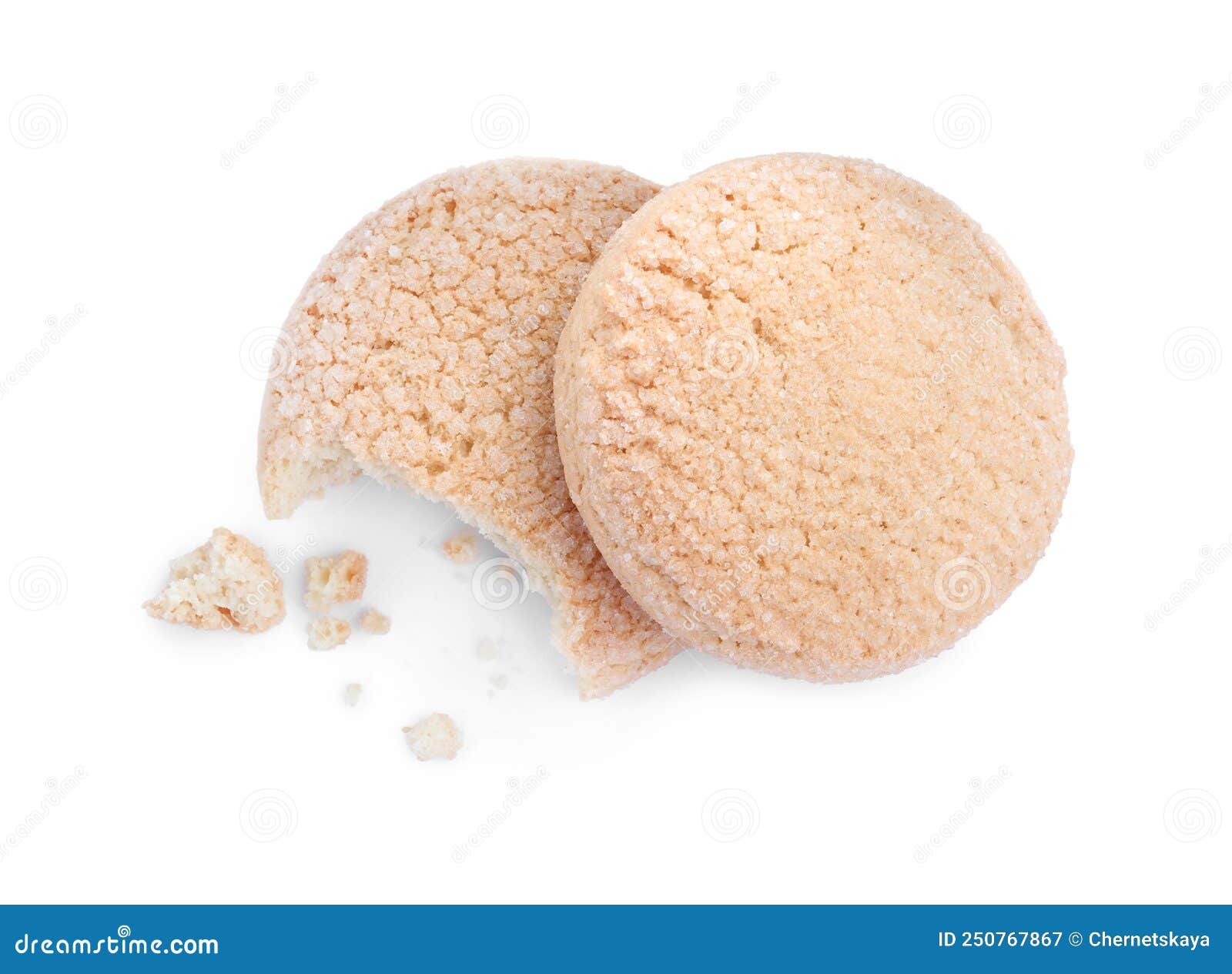 Two Tasty Sugar Cookies Isolated on White, Top View Stock Image Image