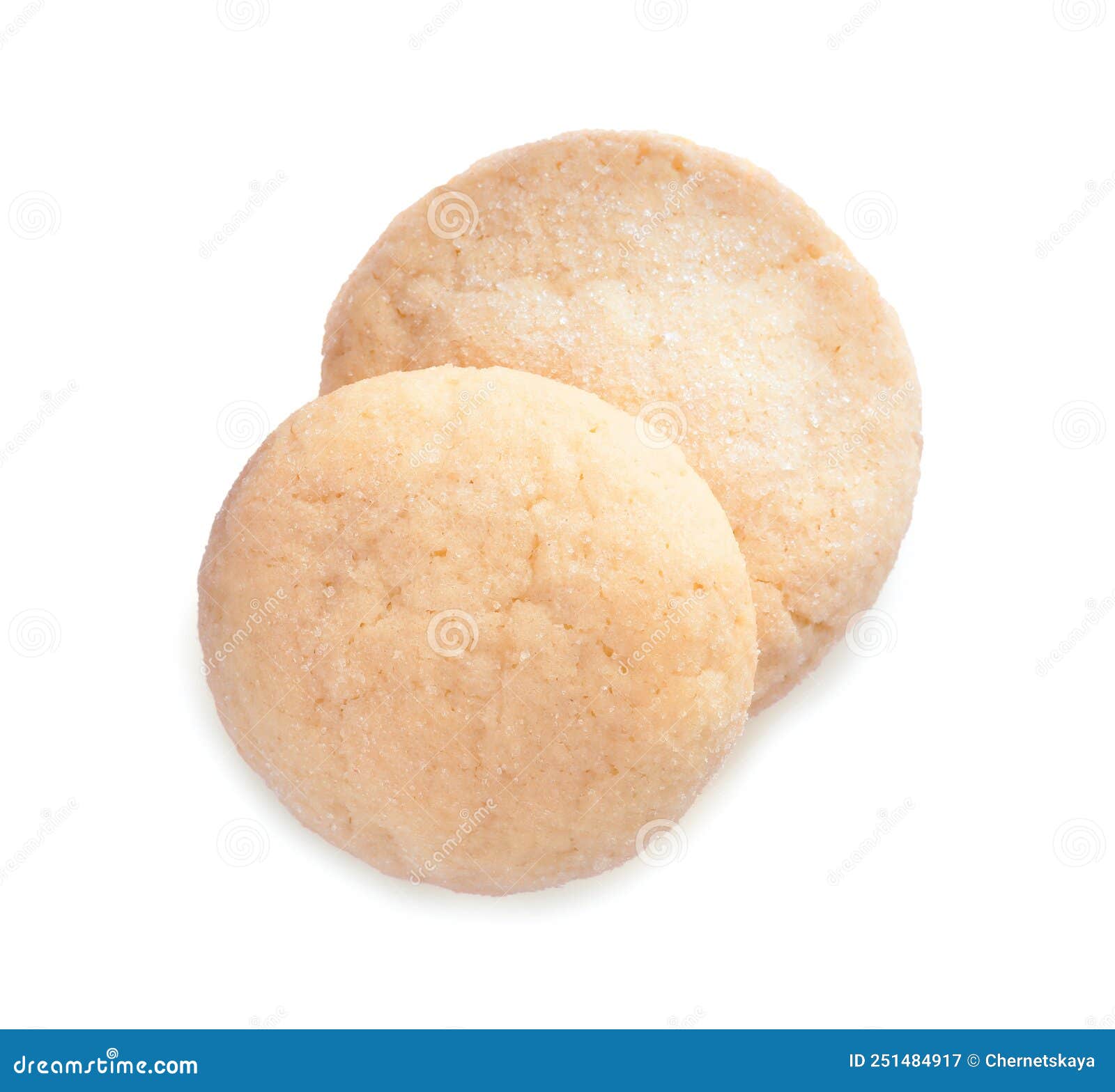 Two Tasty Sugar Cookies Isolated on White, Top View Stock Image Image