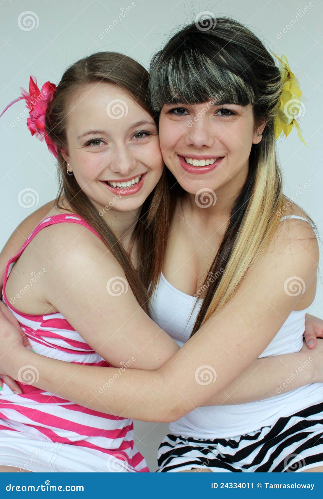 Teen Girls Hugging