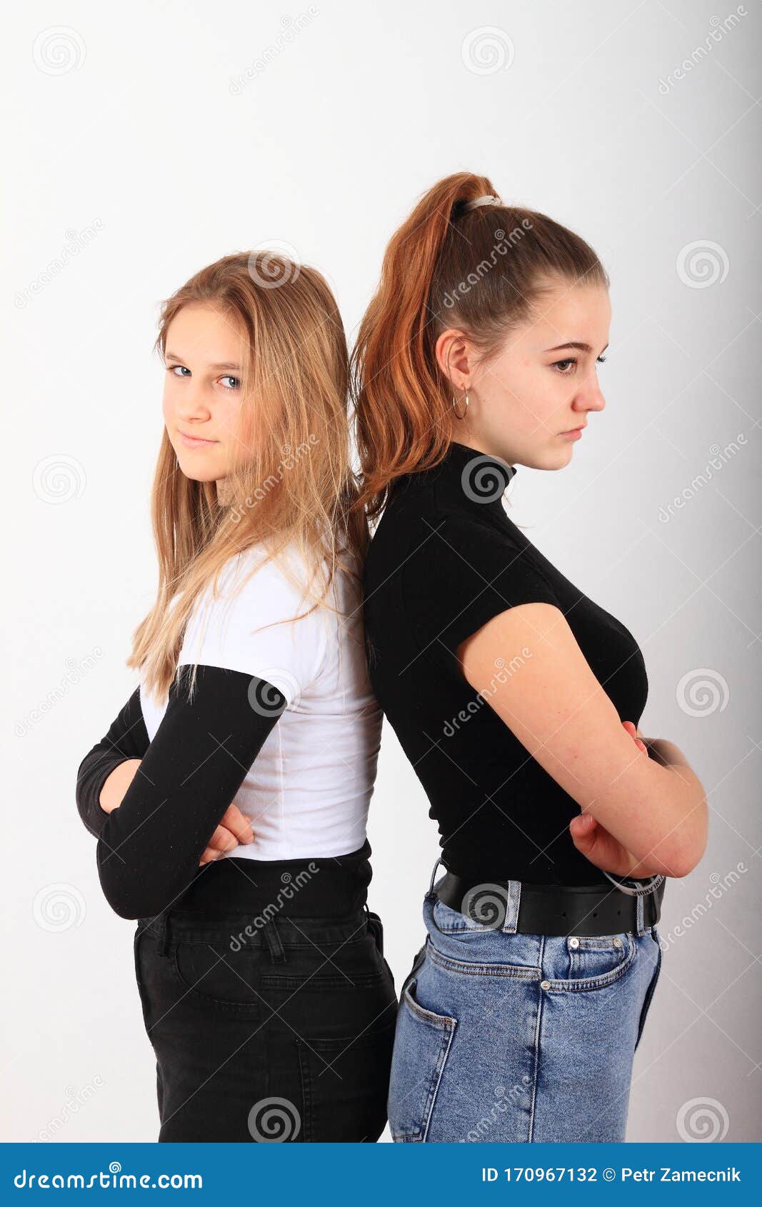 Two angry teenage girls stock photo. Image of anger - 170967132