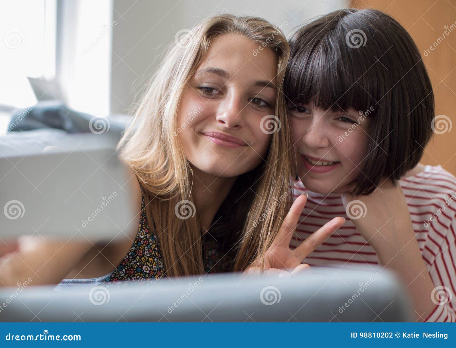 Teen Girl Selfies On Bed Images