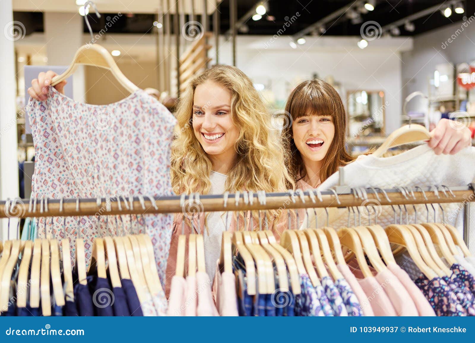 Two Teenagers Enjoy Shopping Stock Image - Image of shopping, business ...