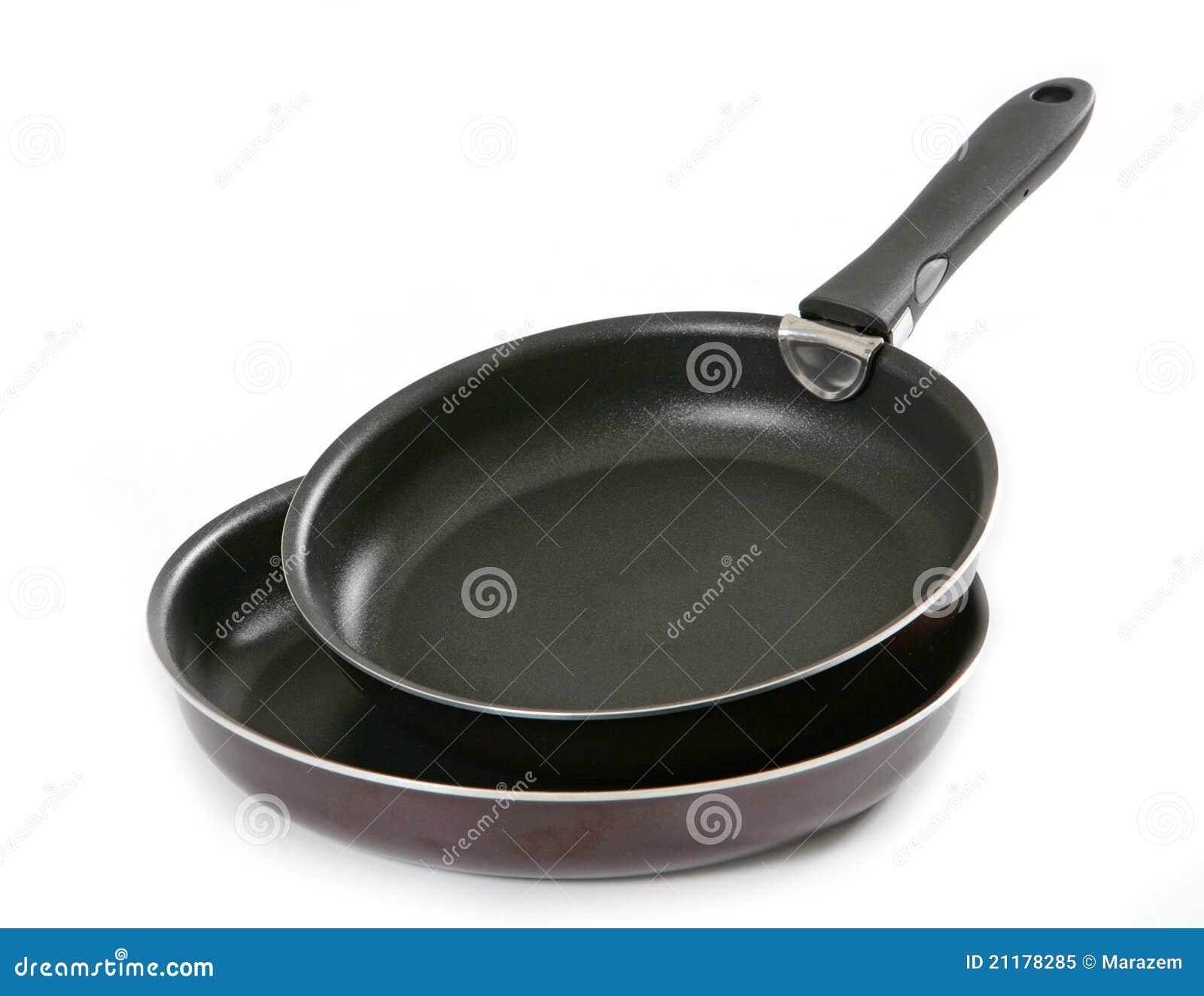 Two teflon pans stock image. Image of dinner, preparing 21178285