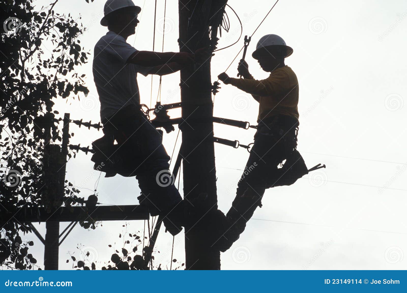Two Telephone Repairmen Editorial Stock Image Image 23149114