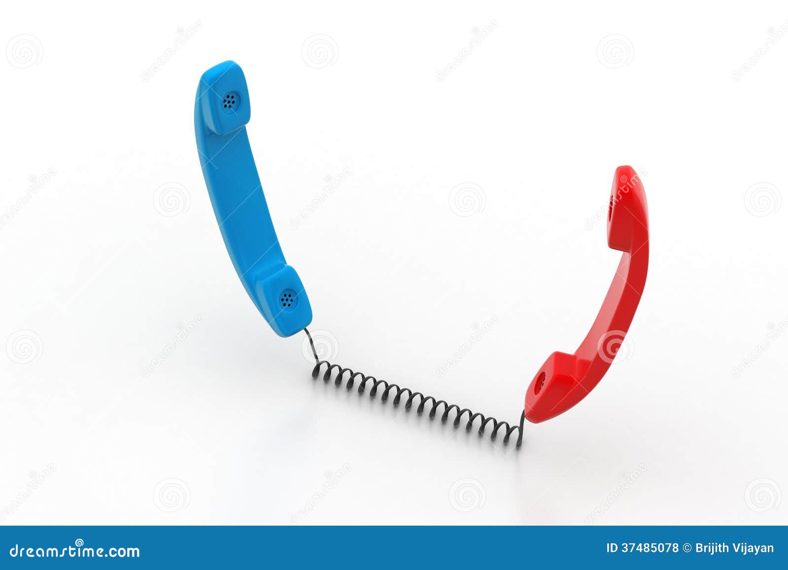 Two Telephones Receivers Connected with a Cable Stock Photo Image of