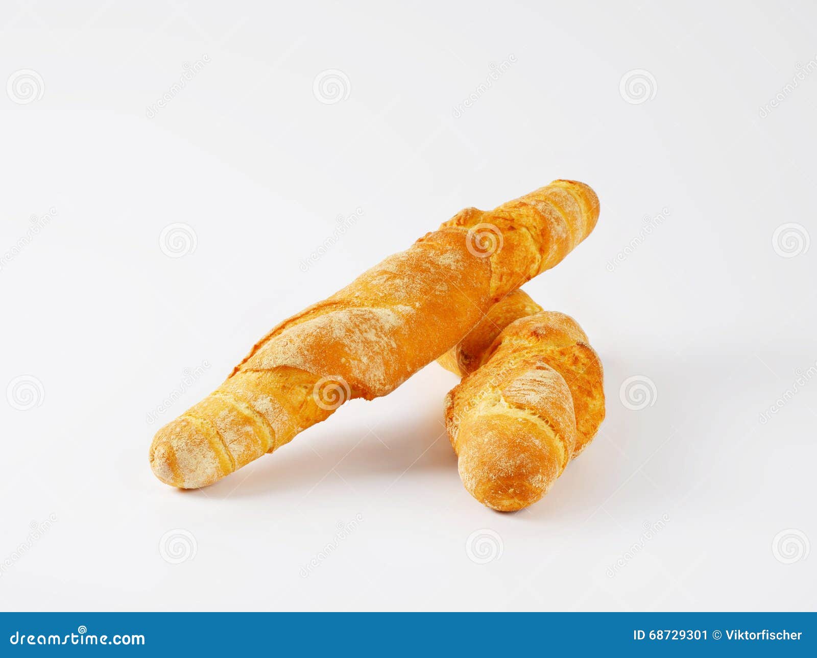 Two thin crispy baguettes stock image. Image of french 68729301