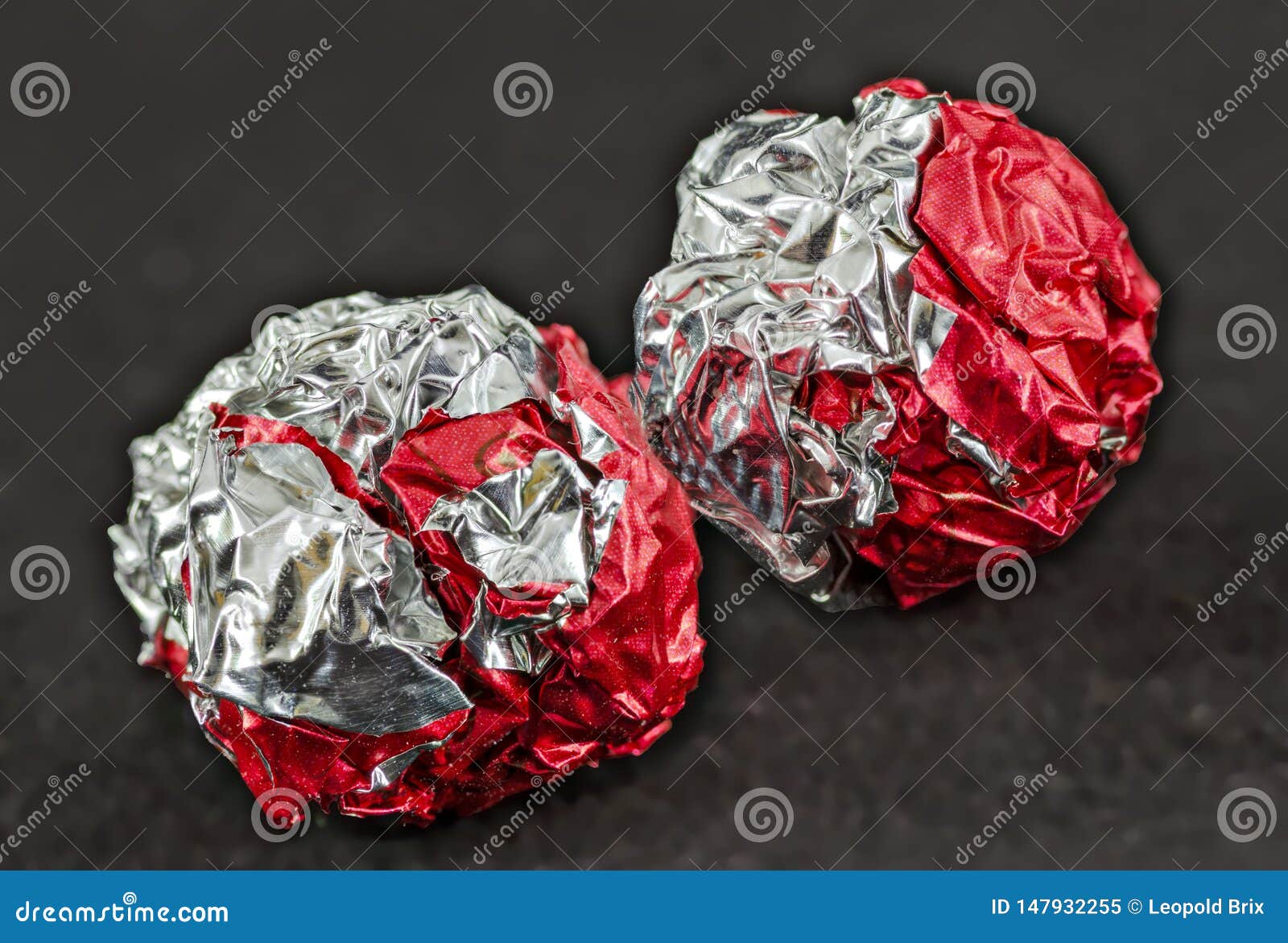 Two tinfoil balls stock image. Image of garbage, foil 147932255