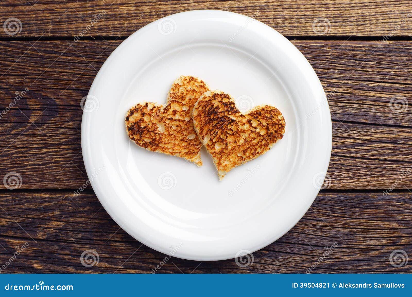 Two Toast Bread in the Shape of Hearts Stock Image - Image of sliced ...