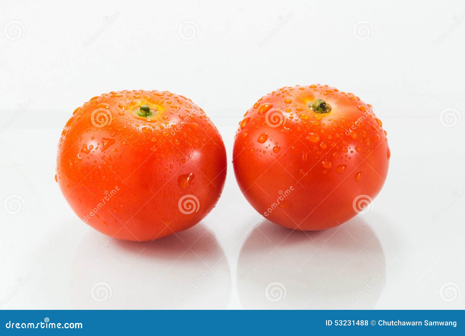 Two tomatoes isolated stock photo. Image of ingredient - 53231488