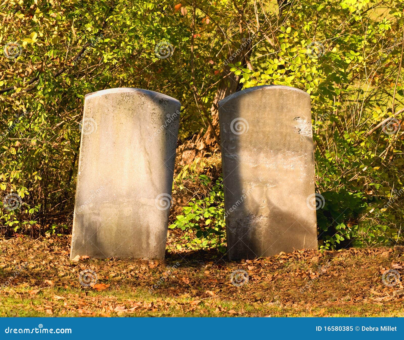 two tombstones