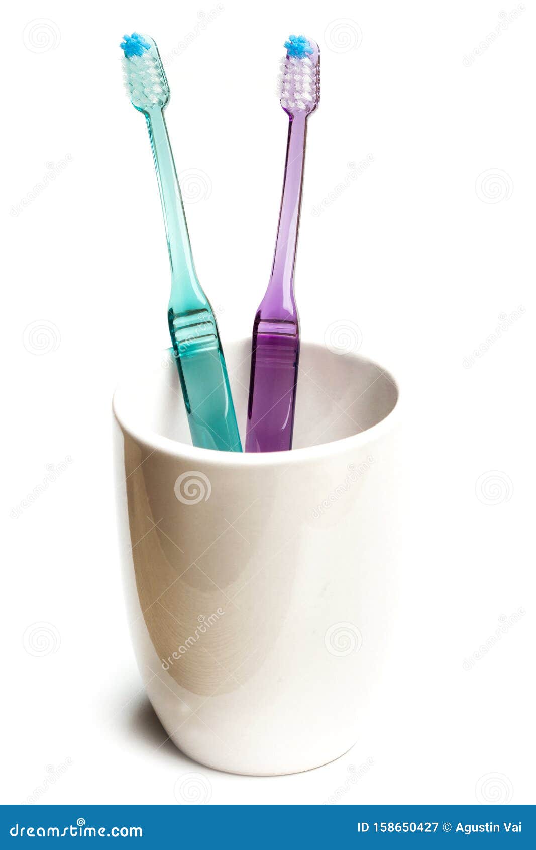 Two plastic toothbrushes stock image. Image of brush 158650427