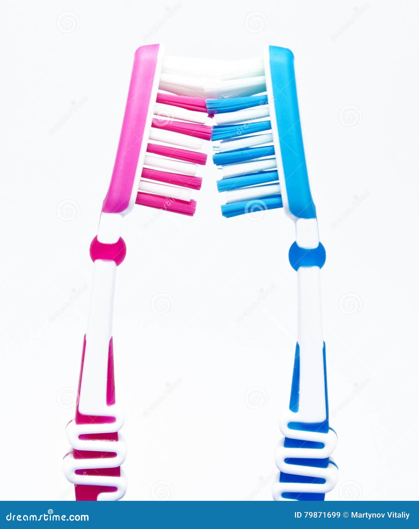 Two toothbrushes on white stock image. Image of medical 79871699