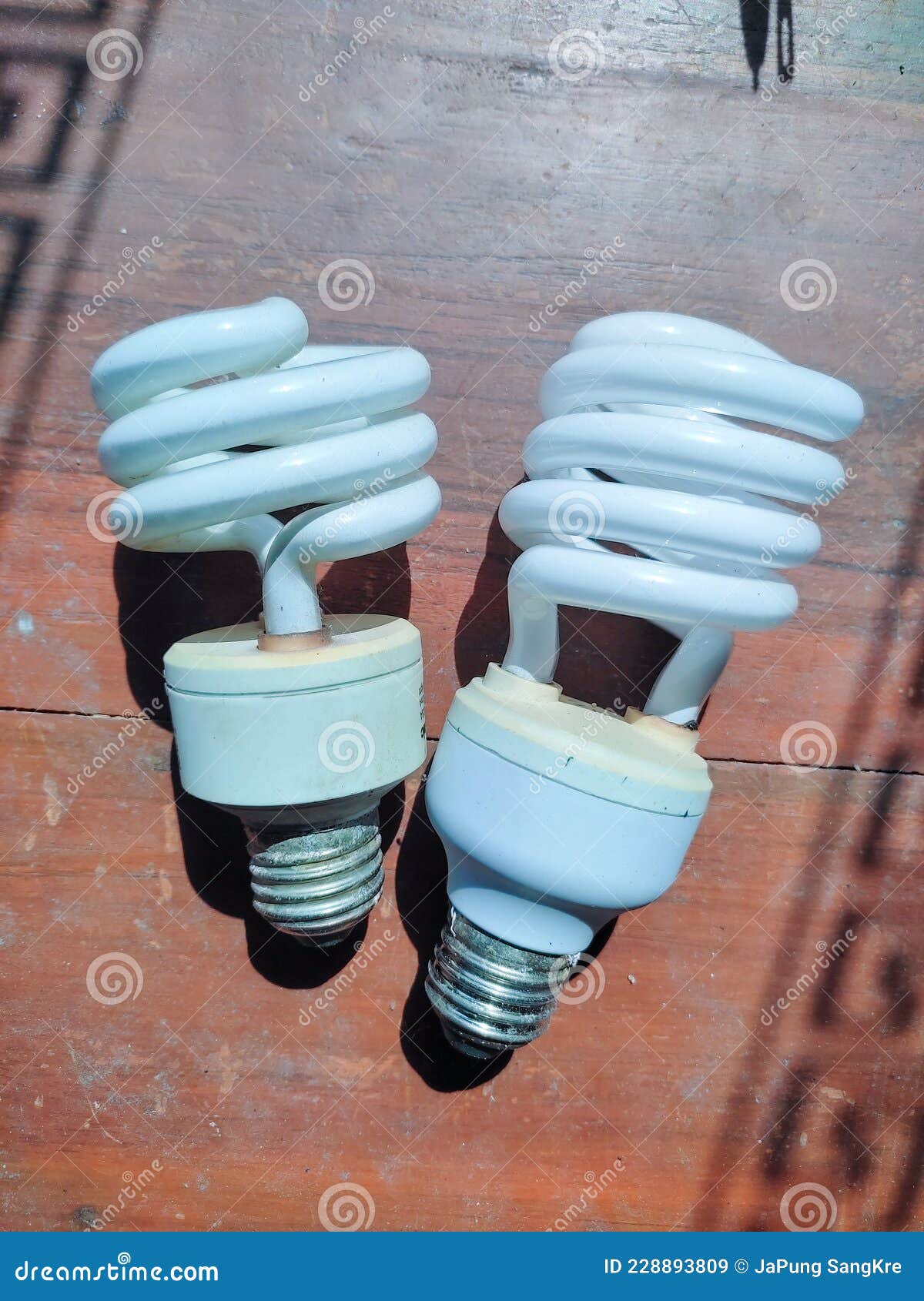 Two Used Spiral Light Bulbs. Stock Image Image of used, lighting