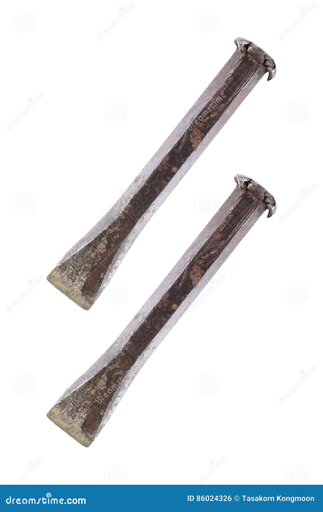 Two Used Steel Chisels Isolated on White Stock Photo Image of craft