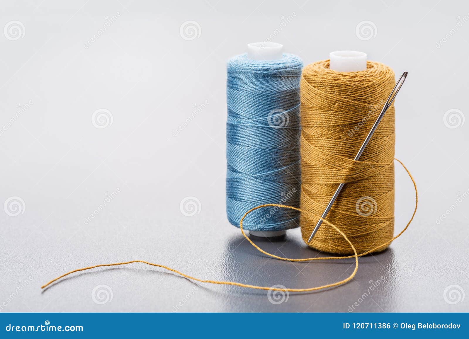 Two Vertical Coils of Colored Thread. Stock Photo Image of vertical