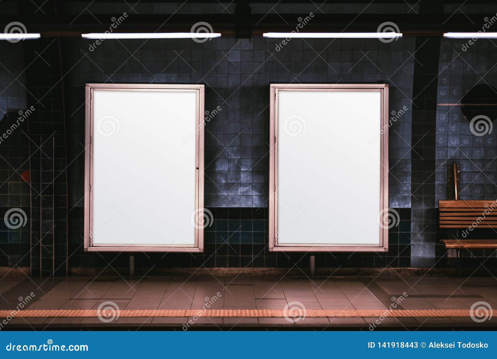 Download Two Vertical Posters Mockup In Metro Stock Image - Image ...