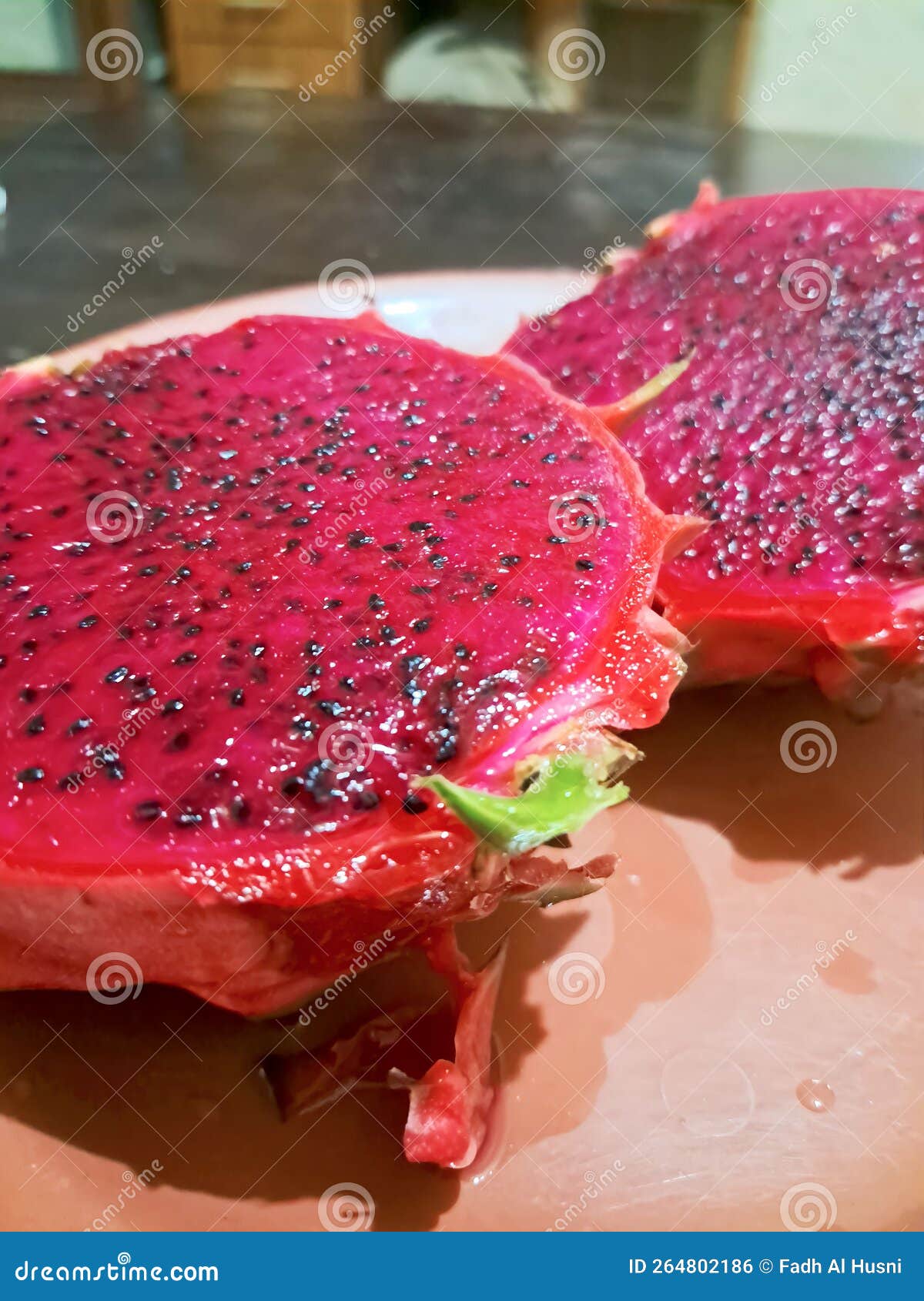 Two Very Reddish Dragon Fruit Like Dragon Fire Stock Photo Image of
