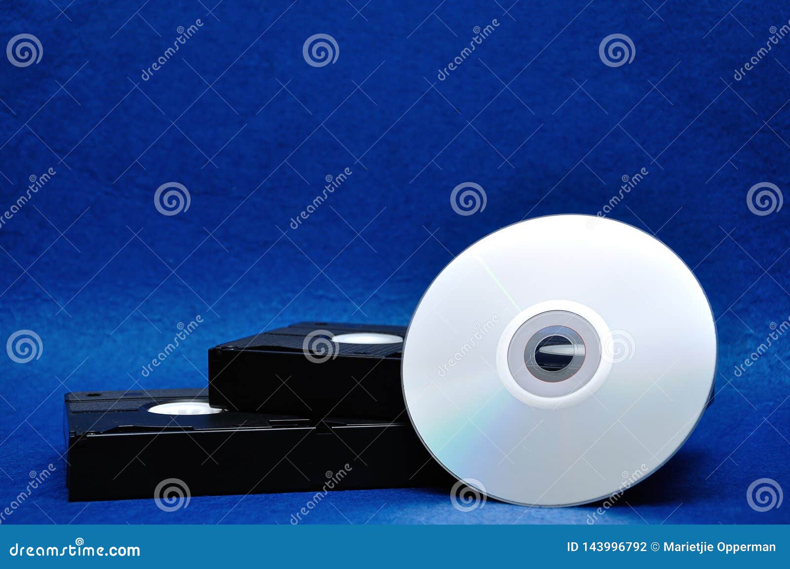 Two Video Cassettes with a CD Stock Photo Image of music