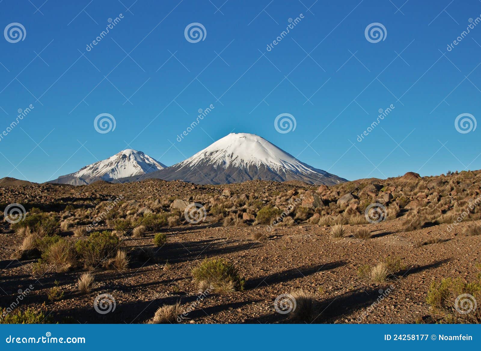 Two volcanoes stock image. Image of volcanoes, national 24258177