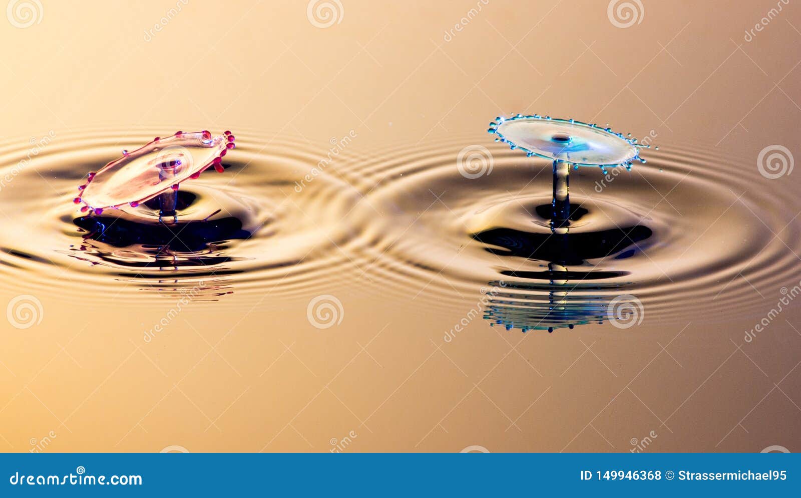 two water splatter and splash.
