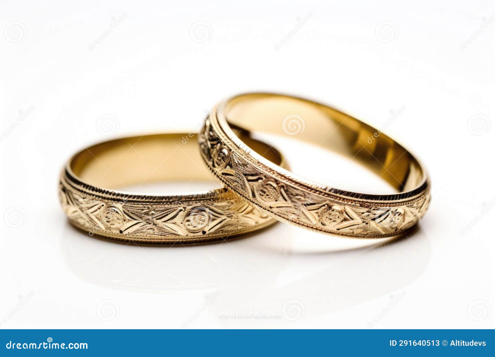 Two Wedding Rings Apart on a White Background Stock Image Image of jewelry, love 291640513