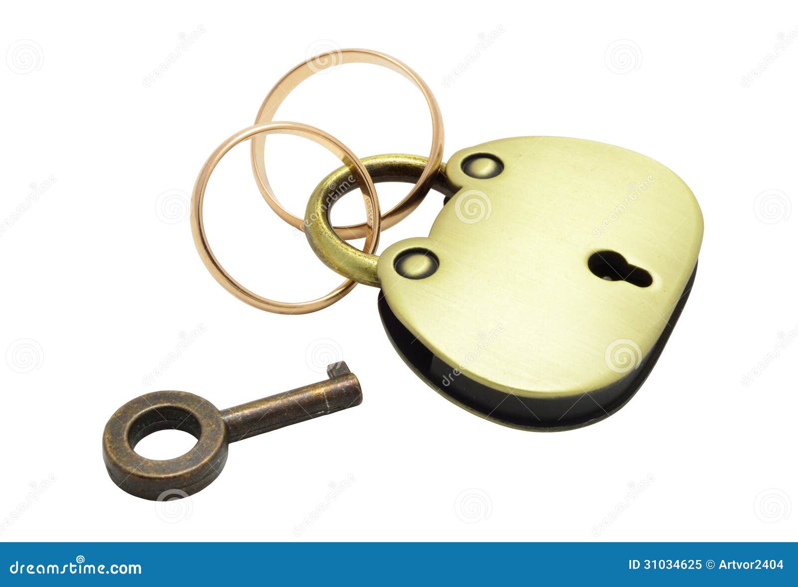 Two Wedding Rings on the Lock Stock Image Image of symbol, married