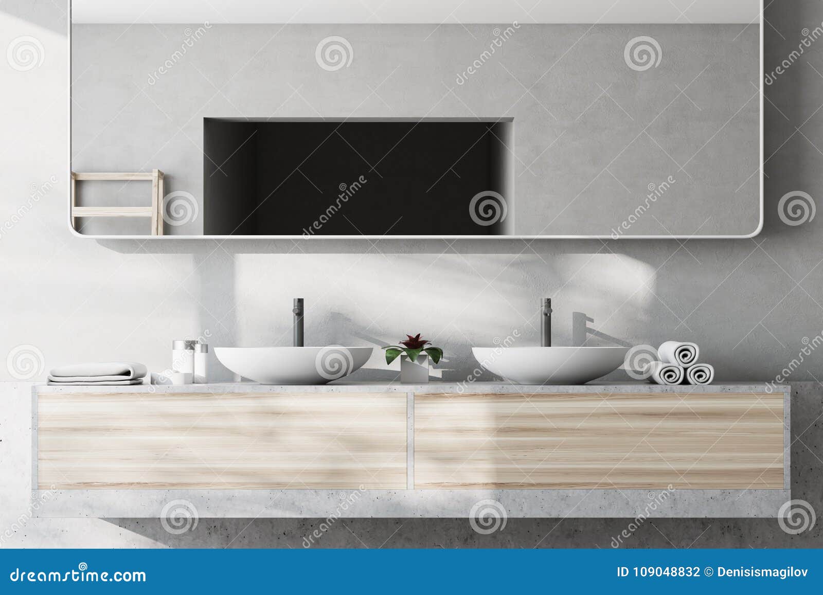 Two White Bathroom Sinks Stock Illustration Illustration Of